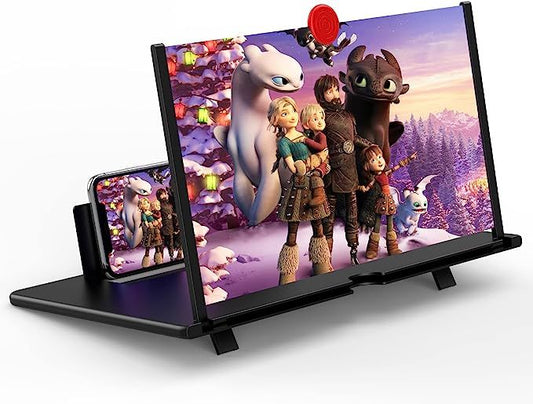 12-Inch 3D Mobile Screen Magnifier & Amplifier Stand