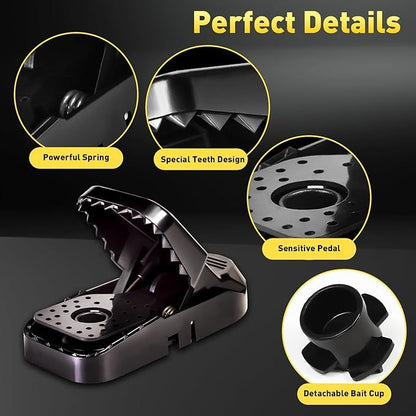 Heavy-Duty High-Efficiency Snap Mouse Trap Set