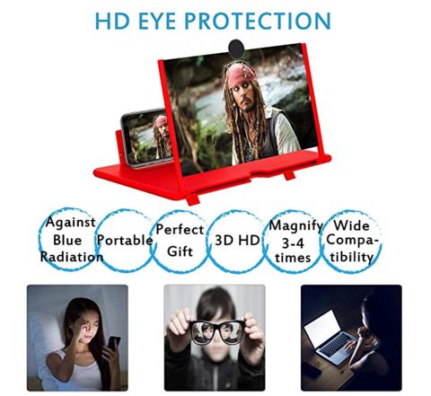 12-Inch 3D Mobile Screen Magnifier & Amplifier Stand
