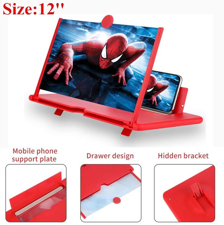 12-Inch 3D Mobile Screen Magnifier & Amplifier Stand