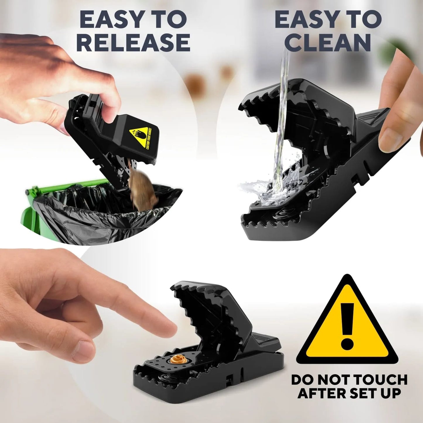 Heavy-Duty High-Efficiency Snap Mouse Trap Set