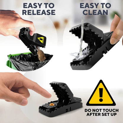 Heavy-Duty High-Efficiency Snap Mouse Trap Set