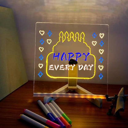 Creative LED Note Board Night Light with Erasable Pen