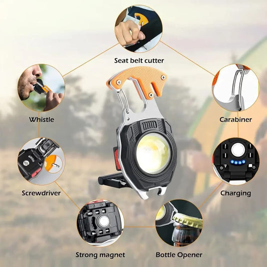 Multi-Functional Keychain COB Emergency Light
