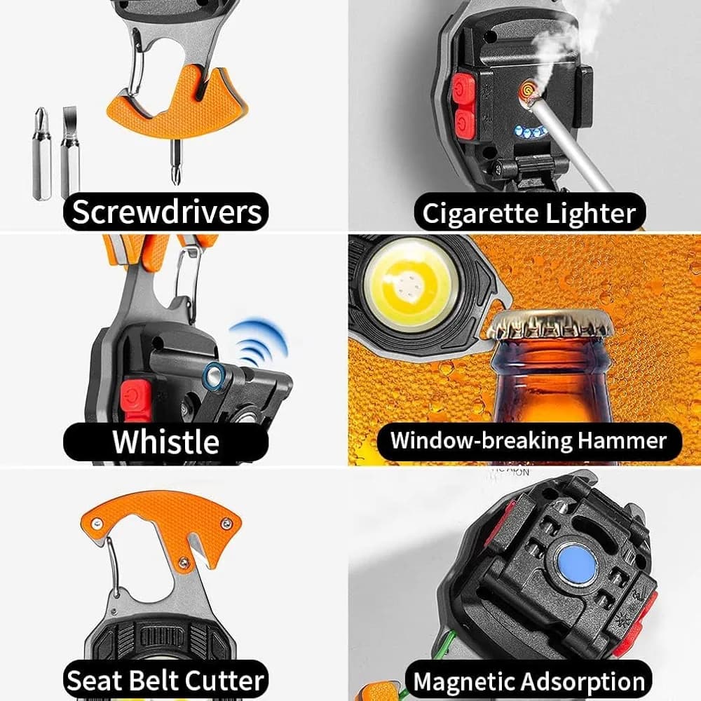 Multi-Functional Keychain COB Emergency Light