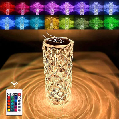 Crystal Diamond Rose Table Lamp