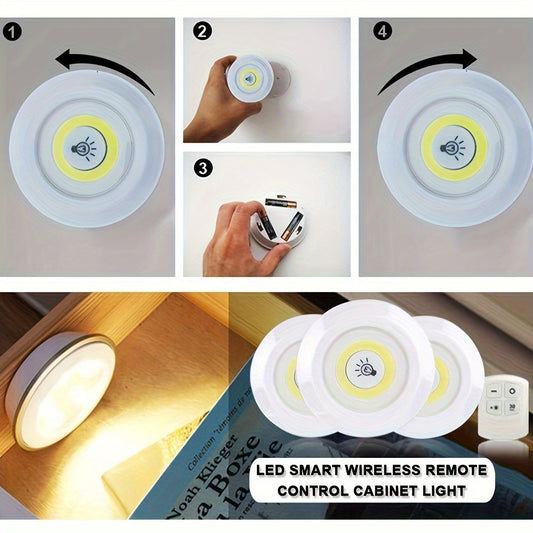 Wireless LED Puck Lights with Remote Control