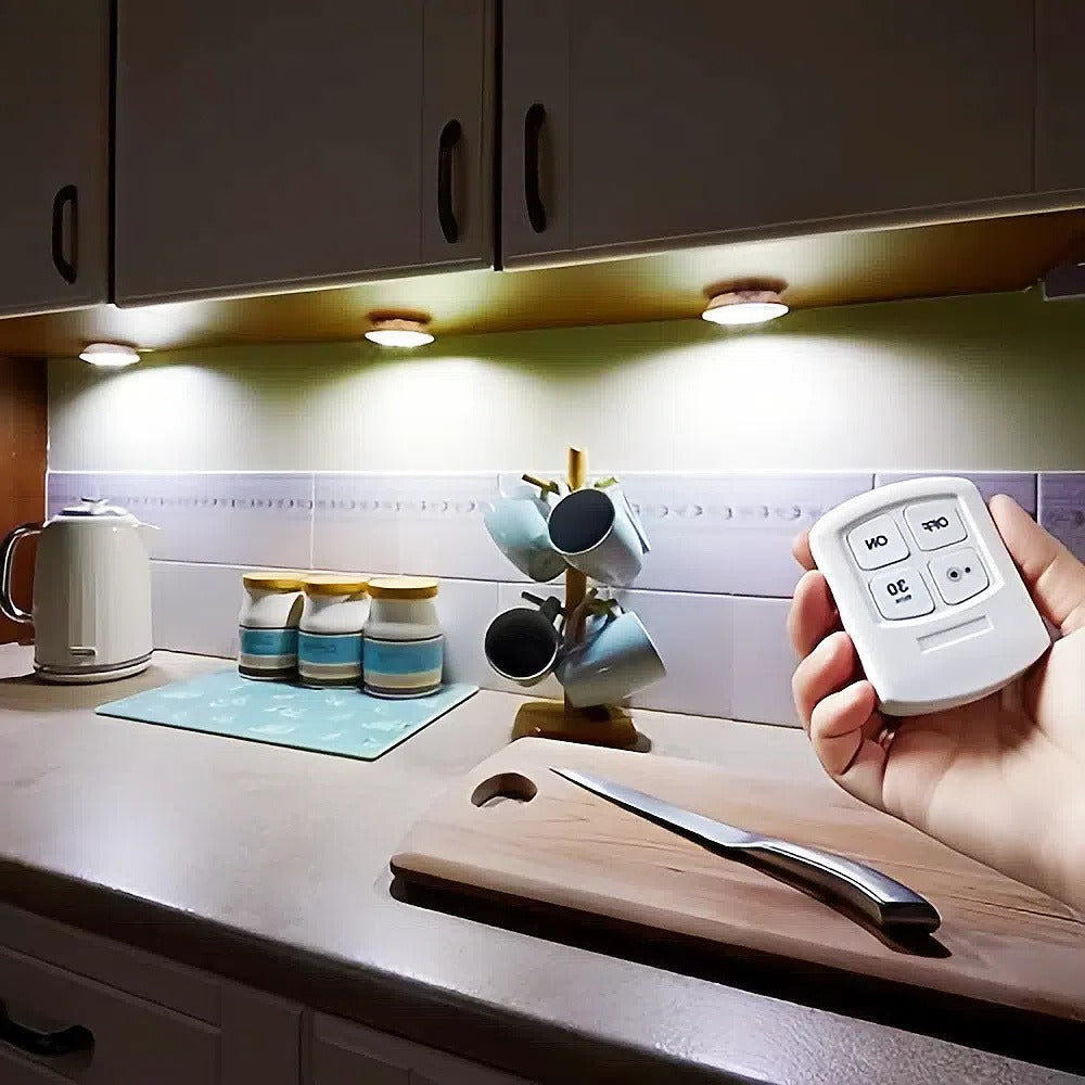 Wireless LED Puck Lights with Remote Control