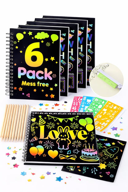 Magic Rainbow Scratch Art Notebook (10 Sheets)