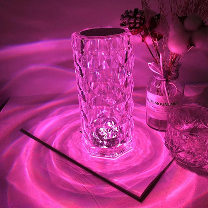 Crystal Diamond Rose Table Lamp