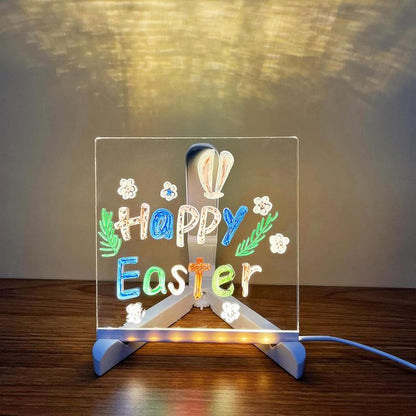 Creative LED Note Board Night Light with Erasable Pen