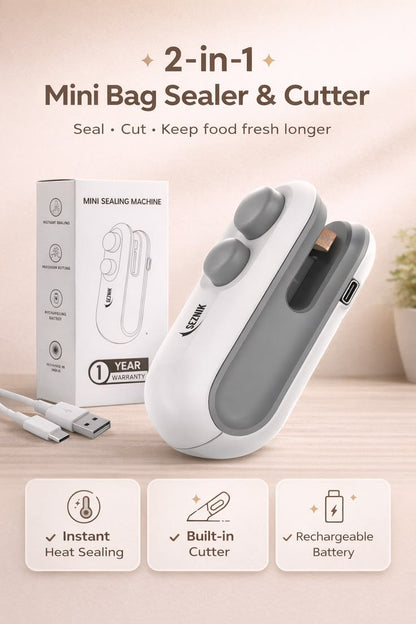 2-in-1 Mini Portable Bag Sealer & Cutter