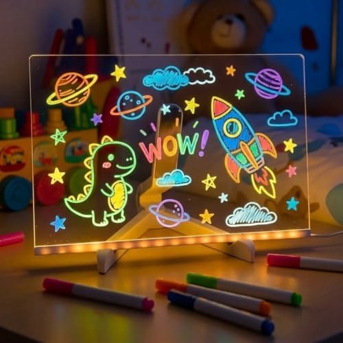 Creative LED Note Board Night Light with Erasable Pen