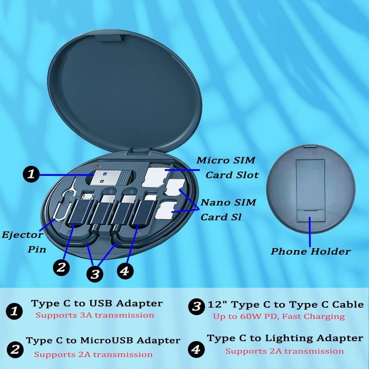 60W Fast Charging 6-in-1 Gadget Cable Set