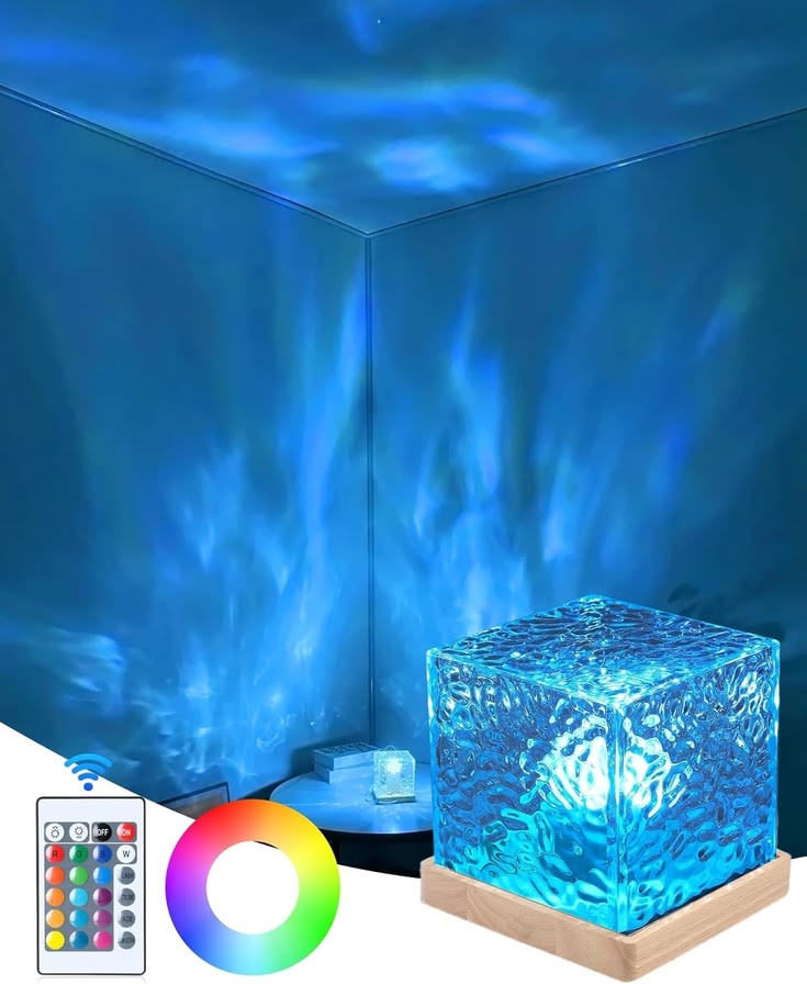 16-Color RGB Rotating Water Ripple Lava Lamp