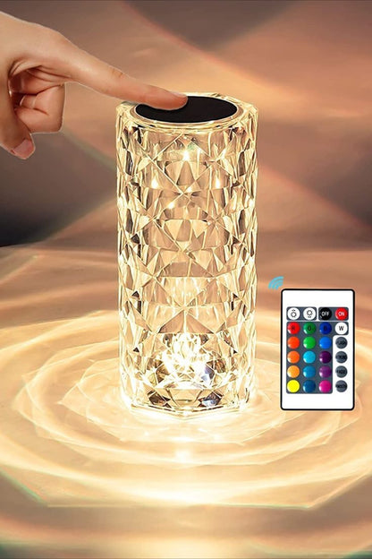 Crystal Diamond Rose Table Lamp