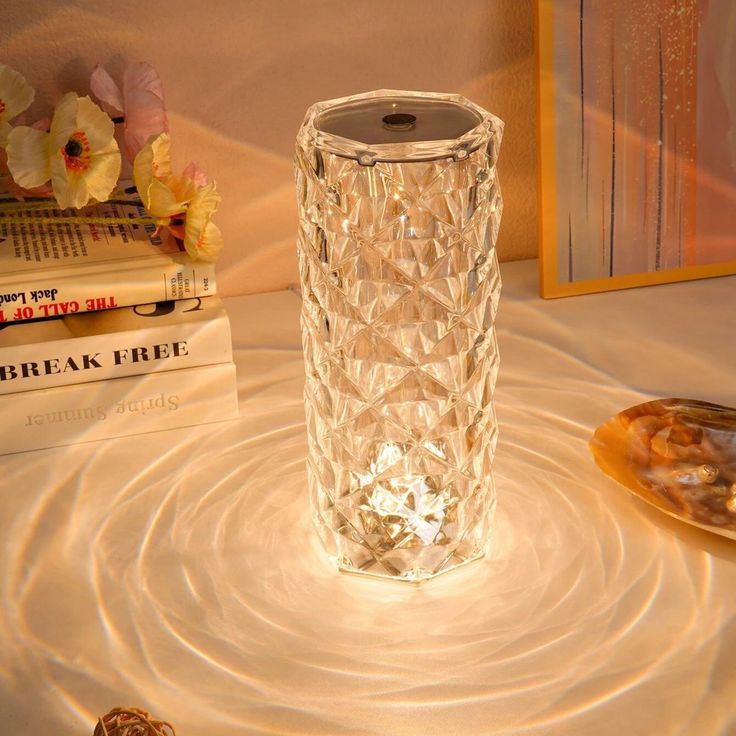 Crystal Diamond Rose Table Lamp