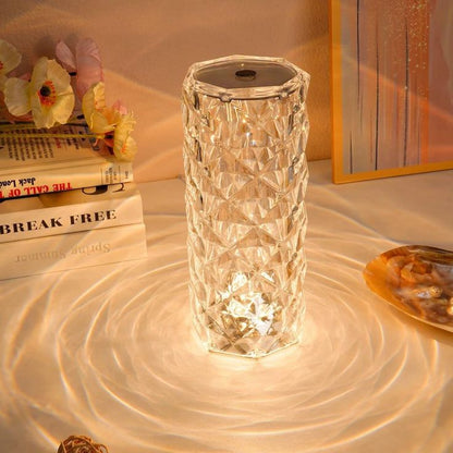 Crystal Diamond Rose Table Lamp