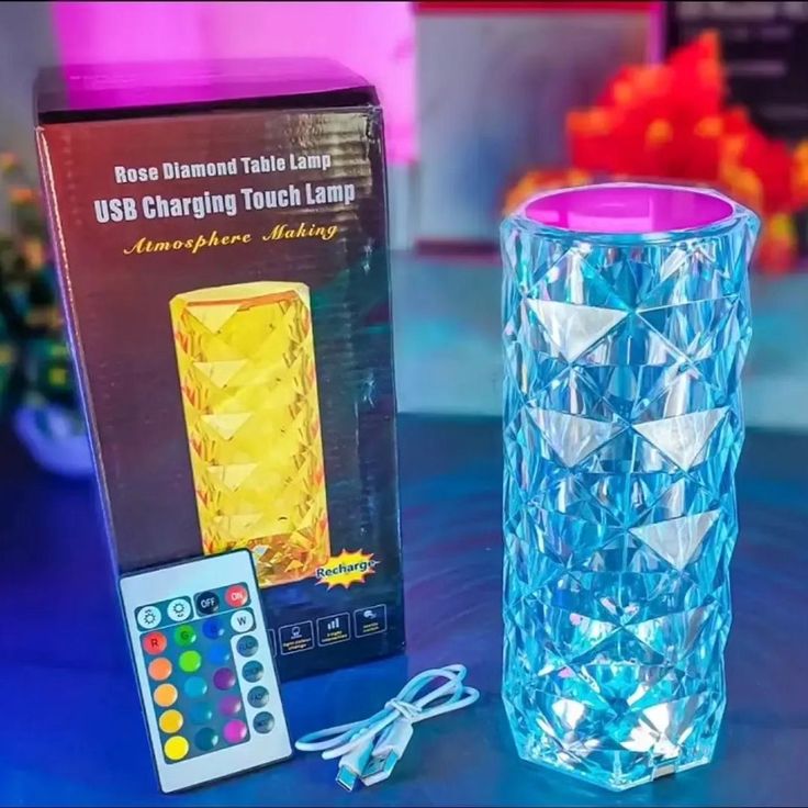 Crystal Diamond Rose Table Lamp