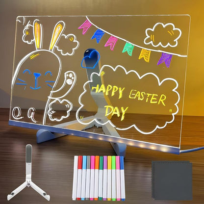 Creative LED Note Board Night Light with Erasable Pen