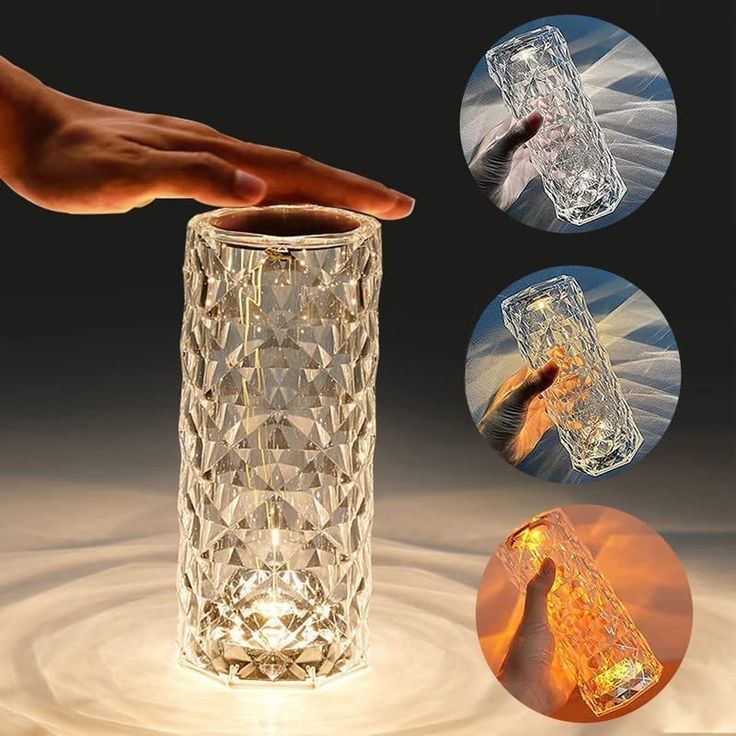 Crystal Diamond Rose Table Lamp
